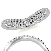 Round Curved Moissanite Stackable Band
