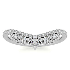 Round Curved Moissanite Stackable Band