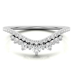 Round Curved Moissanite Stackable Band
