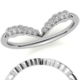 Graduated V-Shaped Stackable Band with Milgrain