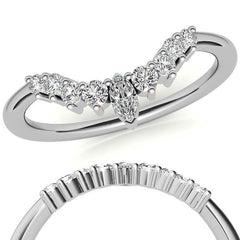 Round and Marquise Moissanite Stackable Band