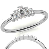 Unique 5-Stone Baguette Diamond Stackable Band