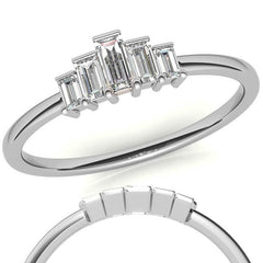 Unique 5-Stone Baguette Diamond Stackable Band