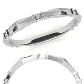 Geometrical Moissanite Round Stackable Band