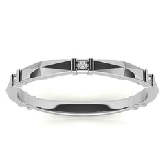 Geometrical Moissanite Round Stackable Band