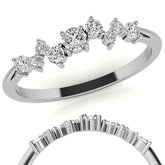 Petite Round Zig-Zag Pattern Moissanite Stackable Ring