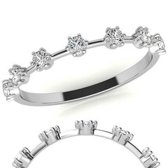 Petite 6-Prong Round Brilliant Moissanite Stackable Band