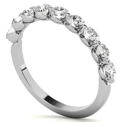 9-Stone 3mm Round Brilliant Moissanite Stackable Band