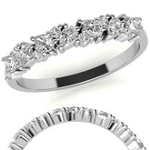 Round and Pear Diamond Stackable Band