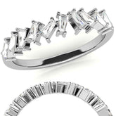 Tapered Baguette Diamond Stackable Band