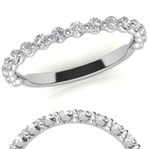 Round Single Shared Prong Diamond Stackable Band