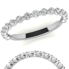 Round Single Shared Prong Diamond Stackable Band