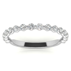Round Single Shared Prong Diamond Stackable Band
