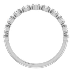 Round Alternating Moissanite Stackable Band