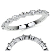 4x2mm Marquise and Round Single Shared Prong Diamond Stackable Band