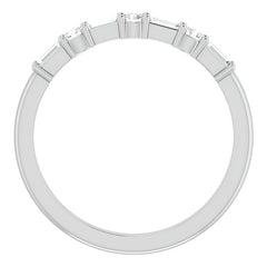 Baguette and Round Lab Diamond Stackable Band