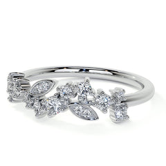 Unique Round and Marquise Shaped Moissanite Stackable Band