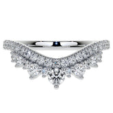 Curved Round Brilliant Moissanite Stackable Band