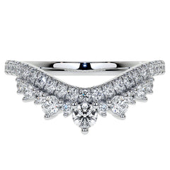 Curved Round Brilliant Moissanite Stackable Band