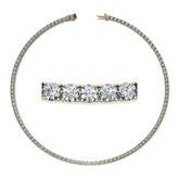 4-Prong 3.5mm Round Brilliant Moissanite Tennis Necklace 16.4ct - 20.4ct