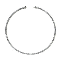 4-Prong 3.5mm Round Brilliant Moissanite Tennis Necklace 16.4ct - 20.4ct