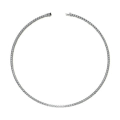 4-Prong 3mm Round Brilliant Moissanite Tennis Necklace 12.5ct-15.7ct