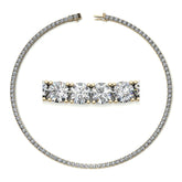 4-Prong 4mm Round Brilliant Moissanite Tennis Necklace 23.25ct - 29.25ct