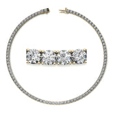 4-Prong 4.5mm Round Brilliant Moissanite Tennis Necklace 28.4ct - 35.3ct