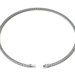 4-Prong 4mm Round Brilliant Moissanite Tennis Necklace 23.25ct - 29.25ct
