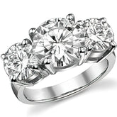 7ct (10mm,7.5mm) Round Brilliant Moissanite Three Stone Ring