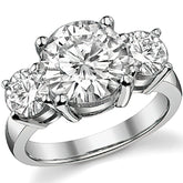 5.5ct (10mm,6mm) Round Brilliant Moissanite Three Stone Ring