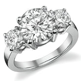 4.5ct (9.5mm,5mm) Round Brilliant Moissanite Three Stone Ring