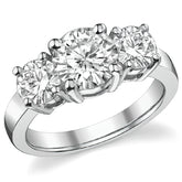 2.5ct (7.5mm,5mm) Round Brilliant Moissanite Three Stone Ring