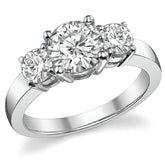 1.9ct (7mm,4.5mm) Round Brilliant Moissanite Three Stone Ring