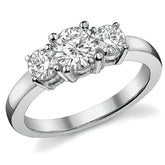 1.25ct (6mm,4mm) Round Brilliant Moissanite Three Stone Ring