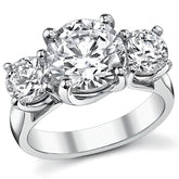 5.0ct (9.5/6mm) Round Brilliant Moissanite Trellis 3 Stone Ring
