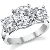 5.0ct (9.0/6.5mm) Round Brilliant Moissanite Trellis 3 Stone Ring