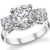 4.0ct (9.0/5.0mm) Round Brilliant Moissanite Trellis 3 Stone Ring