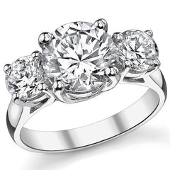 3.5ct (8.5/5.0mm) Round Brilliant Moissanite Trellis 3 Stone Ring