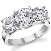 4.0ct (8.0/6.5mm) Round Brilliant Moissanite Trellis 3 Stone Ring