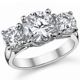 3.5ct (8.0/6.0mm) Round Brilliant Moissanite Trellis 3 Stone Ring