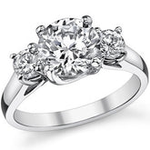 2.5ct (8.0/4.0mm) Round Brilliant Moissanite Trellis 3 Stone Ring