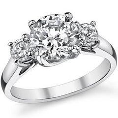 2.5ct (8.0/4.0mm) Round Brilliant Moissanite Trellis 3 Stone Ring