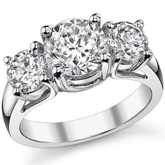 2.5ct (7.5/5.0mm) Round Brilliant Moissanite Trellis 3 Stone Ring