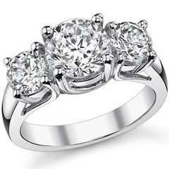 2.5ct (7.5/5.0mm) Round Brilliant Moissanite Trellis 3 Stone Ring