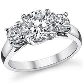 2.2ct (7.5/4.5mm) Round Brilliant Moissanite Trellis 3 Stone Ring