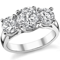 2.7ct (7.0/6.0mm) Round Brilliant Moissanite Trellis 3 Stone Ring