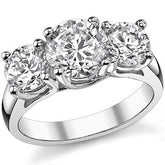2.7ct (7.0/6.0mm) Round Brilliant Moissanite Trellis 3 Stone Ring