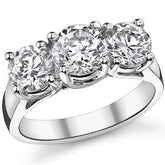 2.5ct (6.5/6.0mm) Round Brilliant Moissanite Trellis 3 Stone Ring