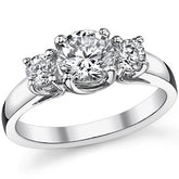 1.5ct (6.5/4.0mm) Round Brilliant Moissanite Trellis 3 Stone Ring